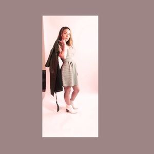 Black and White Striped Babydoll Dress